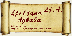 Ljiljana Agbaba vizit kartica